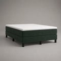Letto boxspring matrimoniale verde scuro 160 x 200 cm con materasso a molle insacchettate e sovramaterasso bianco