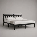 Letto matrimoniale in acciaio nero con testiera, per materasso 160 x 200 cm, dimensioni 205 x 162 x 100 cm