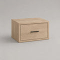 Comodino rettangolare in legno con 1 cassetto, rovere chiaro e nero, 50 x 40 x 40 cm